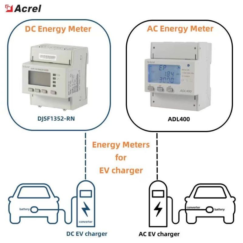 Acrel DJSF1352-RN Dc Energy Meter Connect With Hall/shunt Dc Energy Meter Solar 1000v Ev Charging