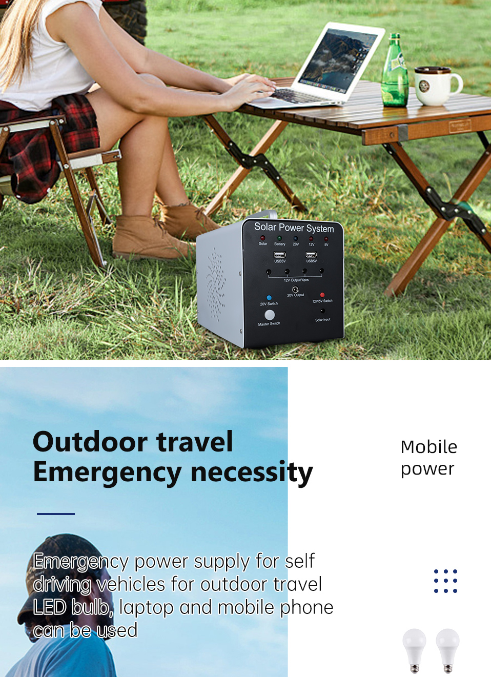 Wholesale Portable 100W 20V Foldable Solar Panel for Camping Power Station Battery Mobile Phone Charger Power Bank