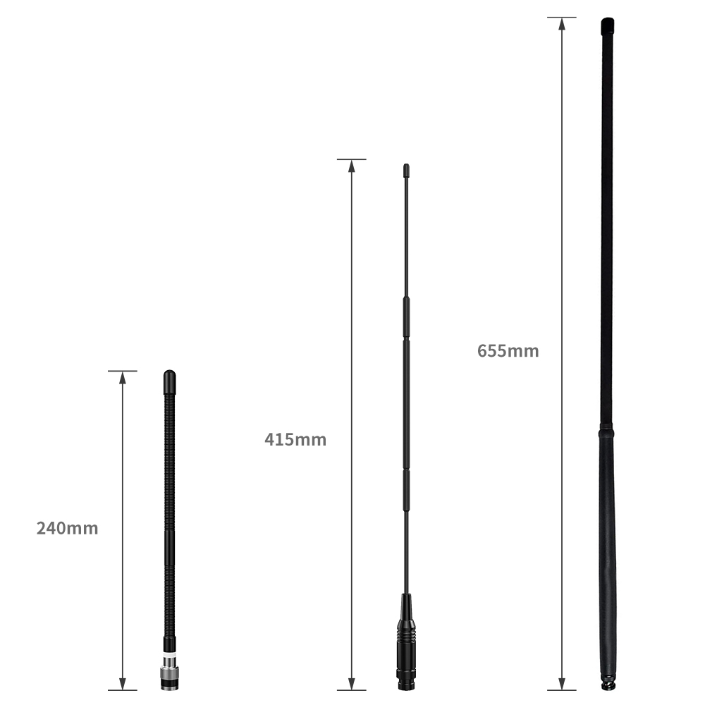 VSWR 1.5 1 High Gain 144-170MHz Whip Mobile Tactical Antenna with BNC Male Connector