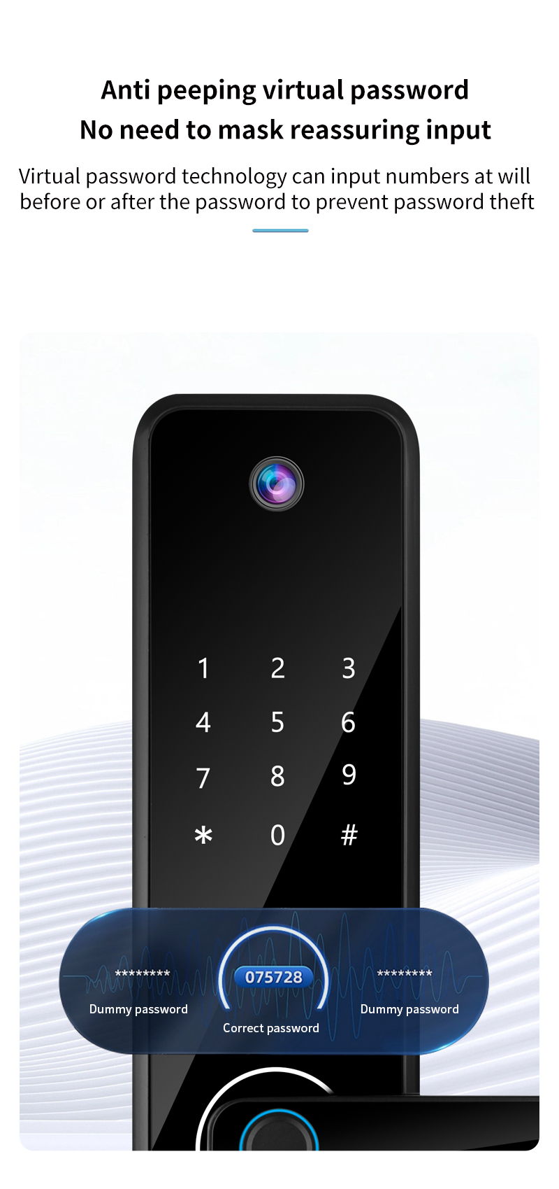 S802pro Camera Door Lock ROHS Digital Door Lock With Camera