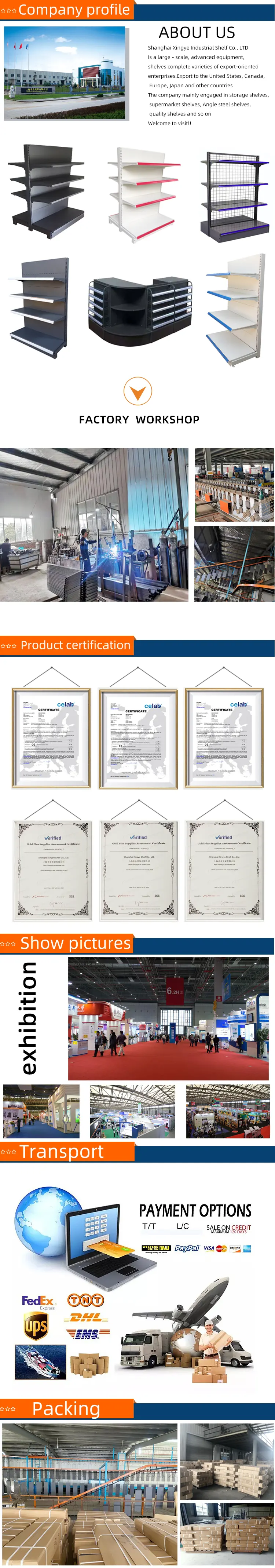 Factory Quality Guaranteed Good Production Line Customizable Supermarket Shelves