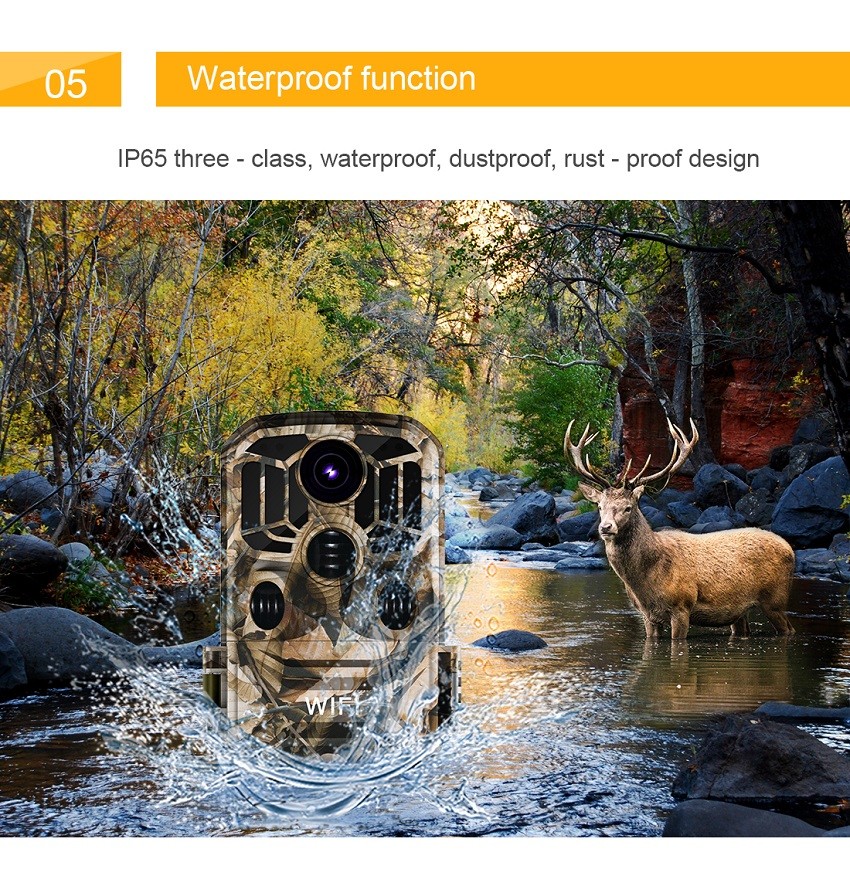 Ip65 Hunting Game Camera 0.4s Trigger Night Vision Low Glow Trail Motion Activated Waterproof