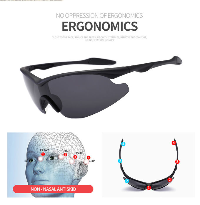Outdoor Men Bike BSCI SGS Half Frame Glasses Windproof Sports Polarized Sunglasses