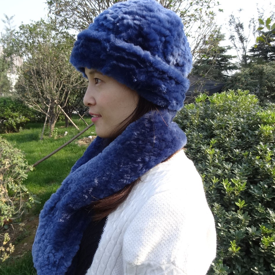 6 Panel Sheepskin Beanie Hat Shearling Lamb Fur Soft Warm For Winter