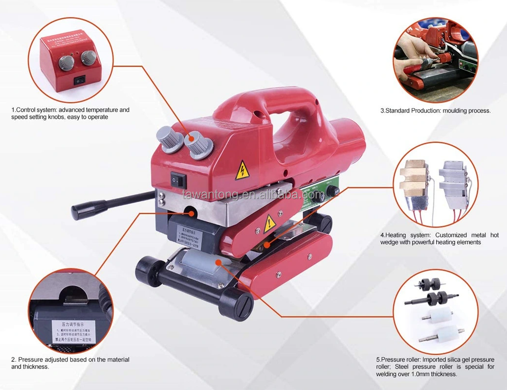 Portable Ultrasonic Welder 1mm HDPE Geomembrane Welding Machine Hot Wedge Plastic Material