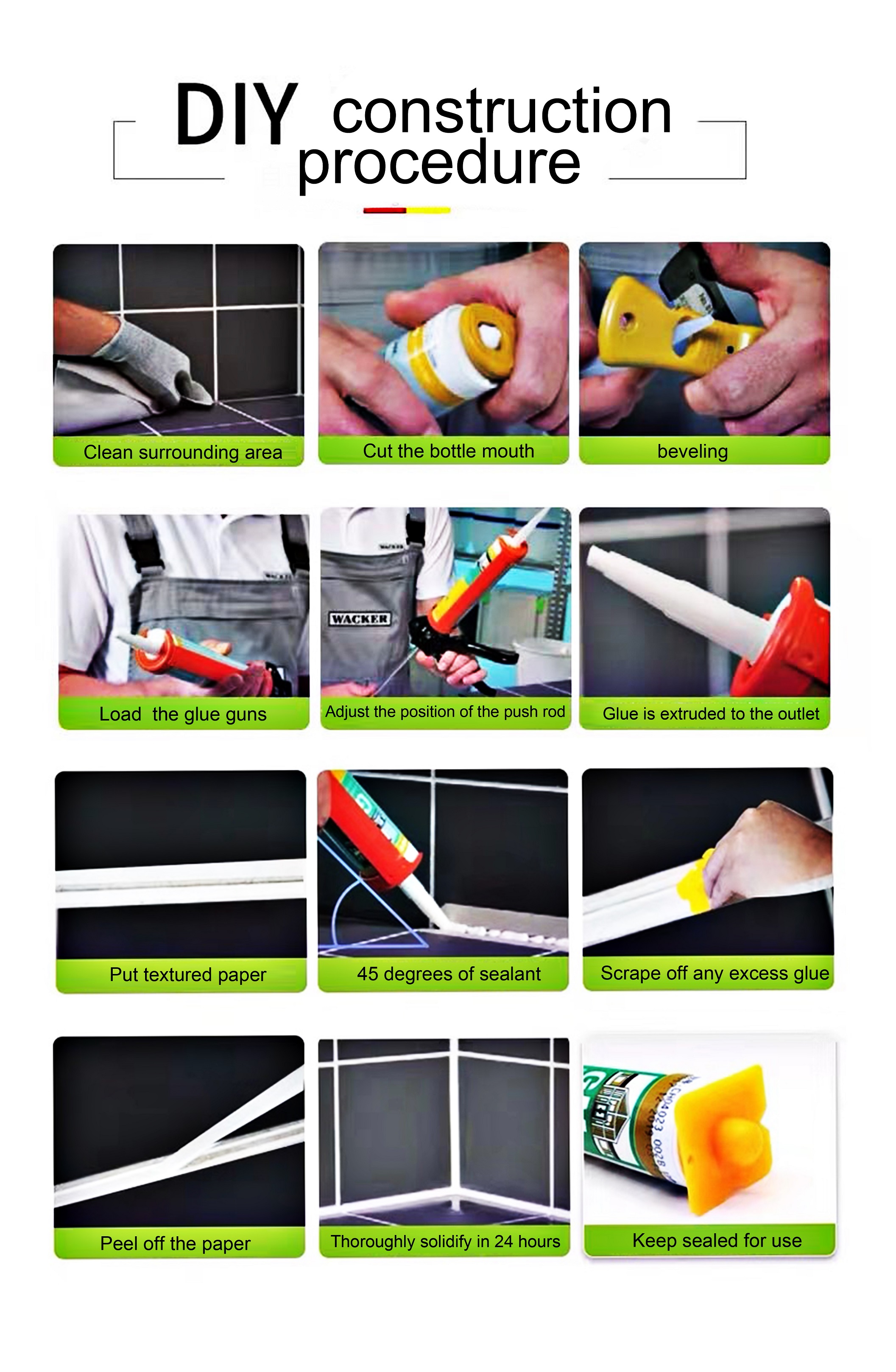 ABM Neutral black / white RTV silicone sealant for window and aluminum