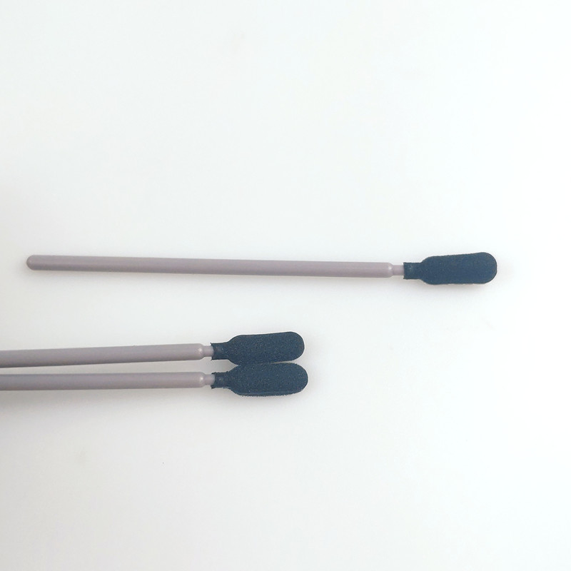 Gray PP Stick Industrial Black Foam Tip Swabs Dust Free