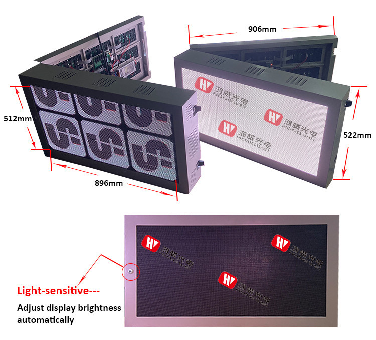 HD P4 SMD2121 6500nits Light Pole LED Display 4G Control