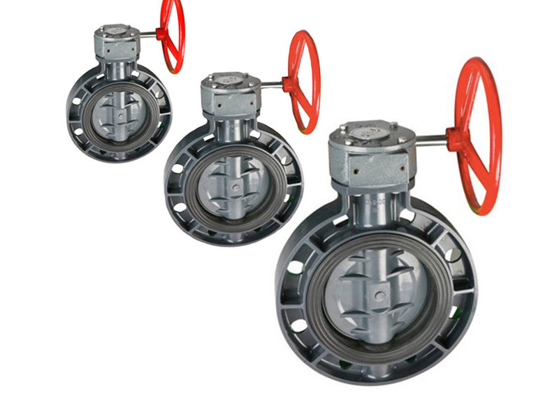 EPDM Rubber Seat Sea Water PVC Control Valve Manual Flange Butterfly Valve