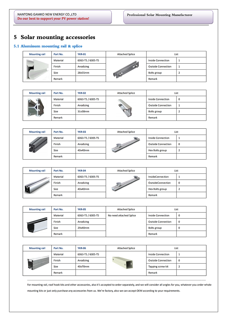 Factory price 25 years warranty solar panel roof solar mounting structures bracket for 5-500kw solar system use