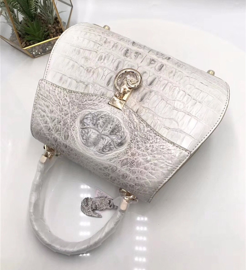 Authentic Crocodile Skin Lady Saddle Purse Genuine Alligator Leather Female Small Handbag Women Crossbody Shoulder Bag