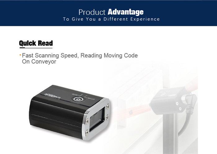RS232 IP68 Data Matrix Fixed Mount Barcode Scanner With Aviation Plug