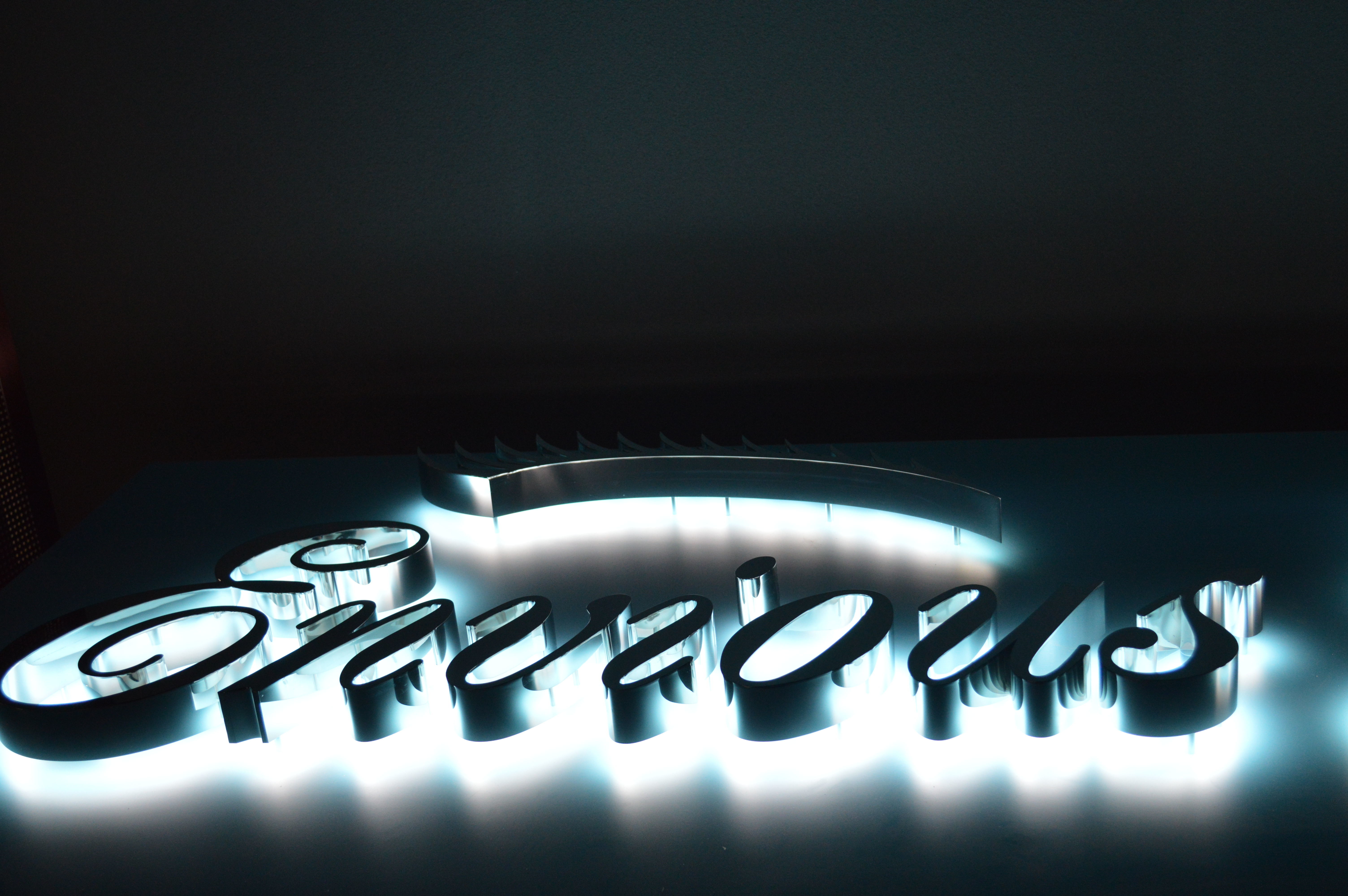 Free Standing Backlit 3D Letters , 6500K Reverse Channel Letter Signs