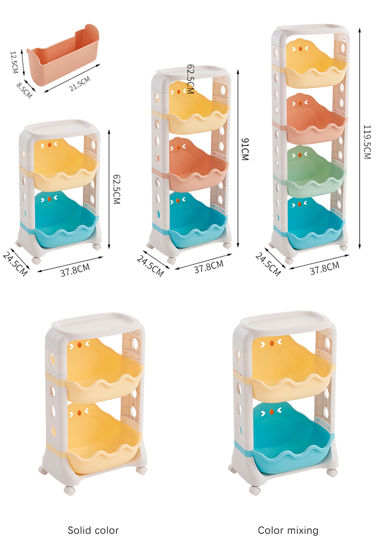 Durable PP Plastic Organizer Shelf 91CM 3 Tier Shelf Organizer Plastic