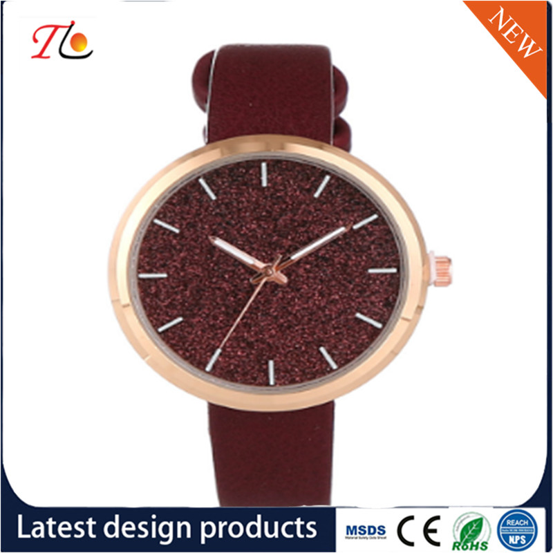 Wholesale Customization PU Watch Alloy Case Quartz Watch Fashion Watch Colorful Leather Band Shining Diamond Lady Watch