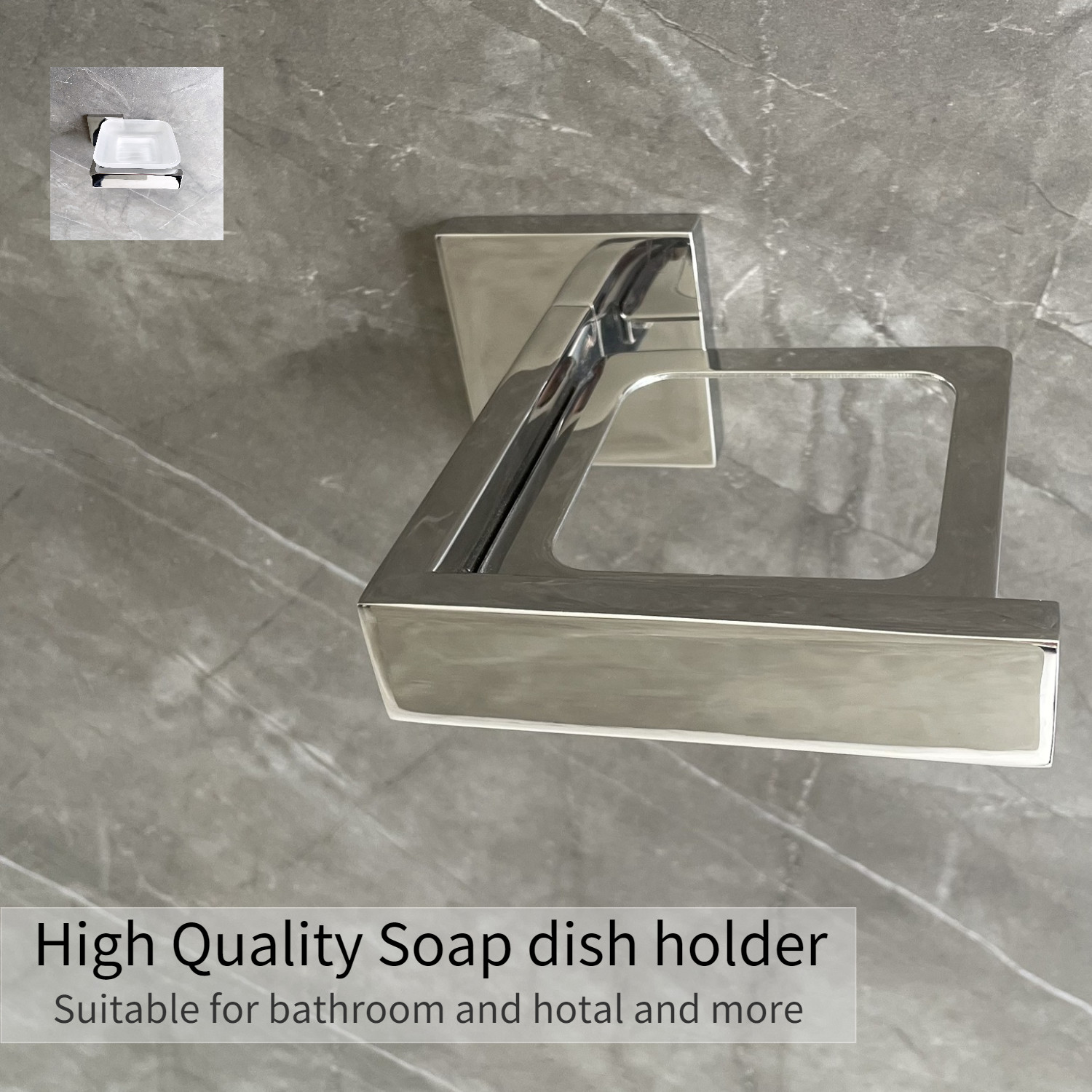 Minimalist Design Soap Dish Holders Square Stainless Steel 304 Metal Soap Holder