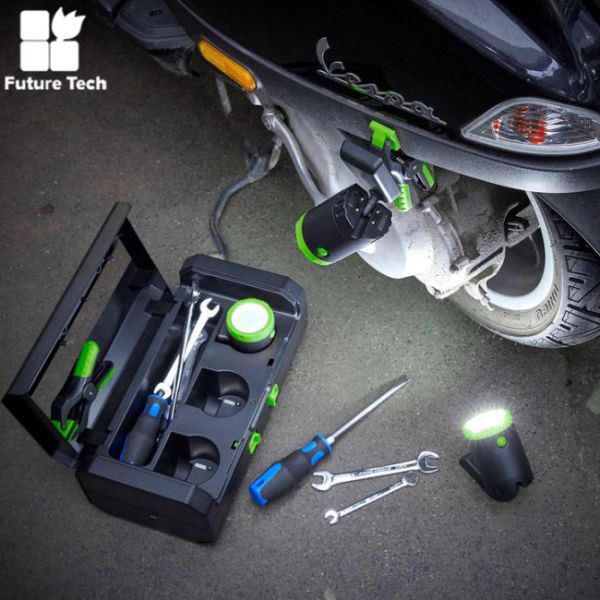 3-Pack Rechargeable LED Work Lights With Portable Case For Camping