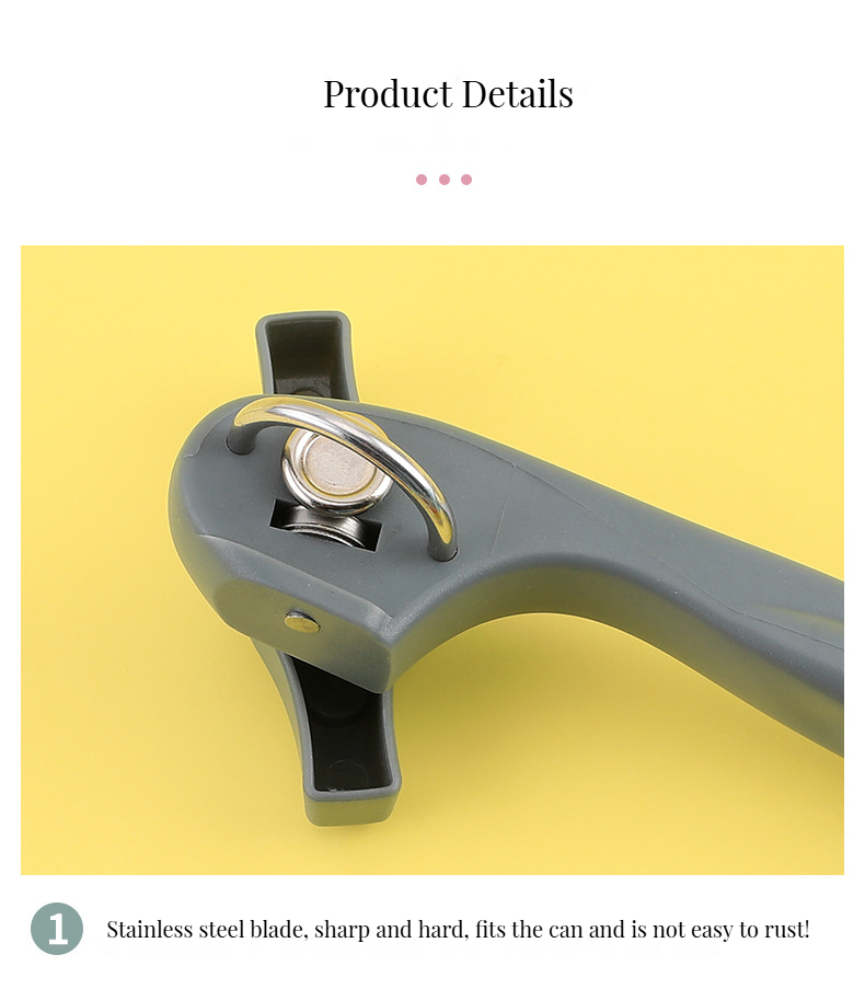 Effortless Turn Knob Stainless Steel Can Opener with Bottle Openers OEM Logo Included
