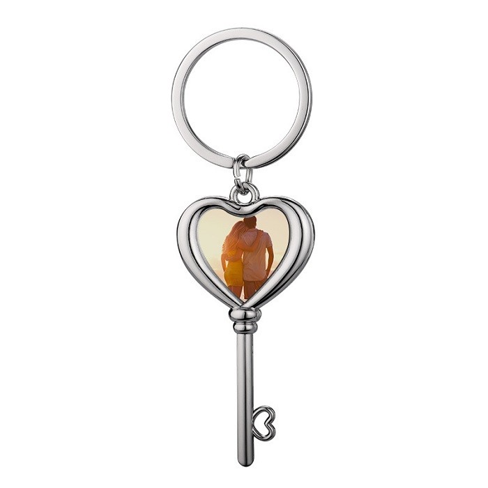 Heart Shape Sublimation Keyring Pendant For Sublimation Photos Printing
