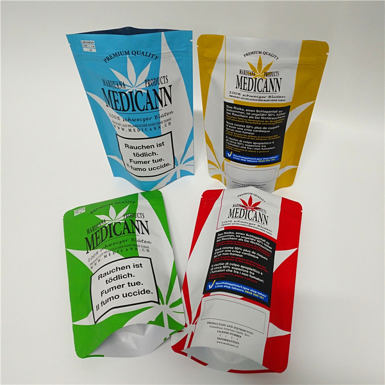 Heat Seal Plastic Food Grade Child Smell Proof Stand Up Pouch Zip Lock Edible Gummy Packaging