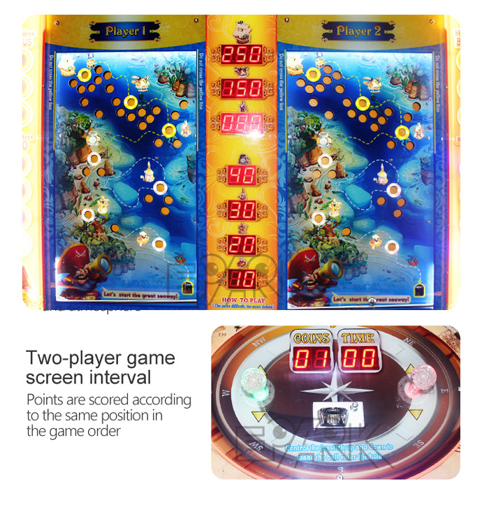 Two Player Joystick Control Balance Ball Challenge lottery number balls Pirate Strategy Redemption Ticket Machine