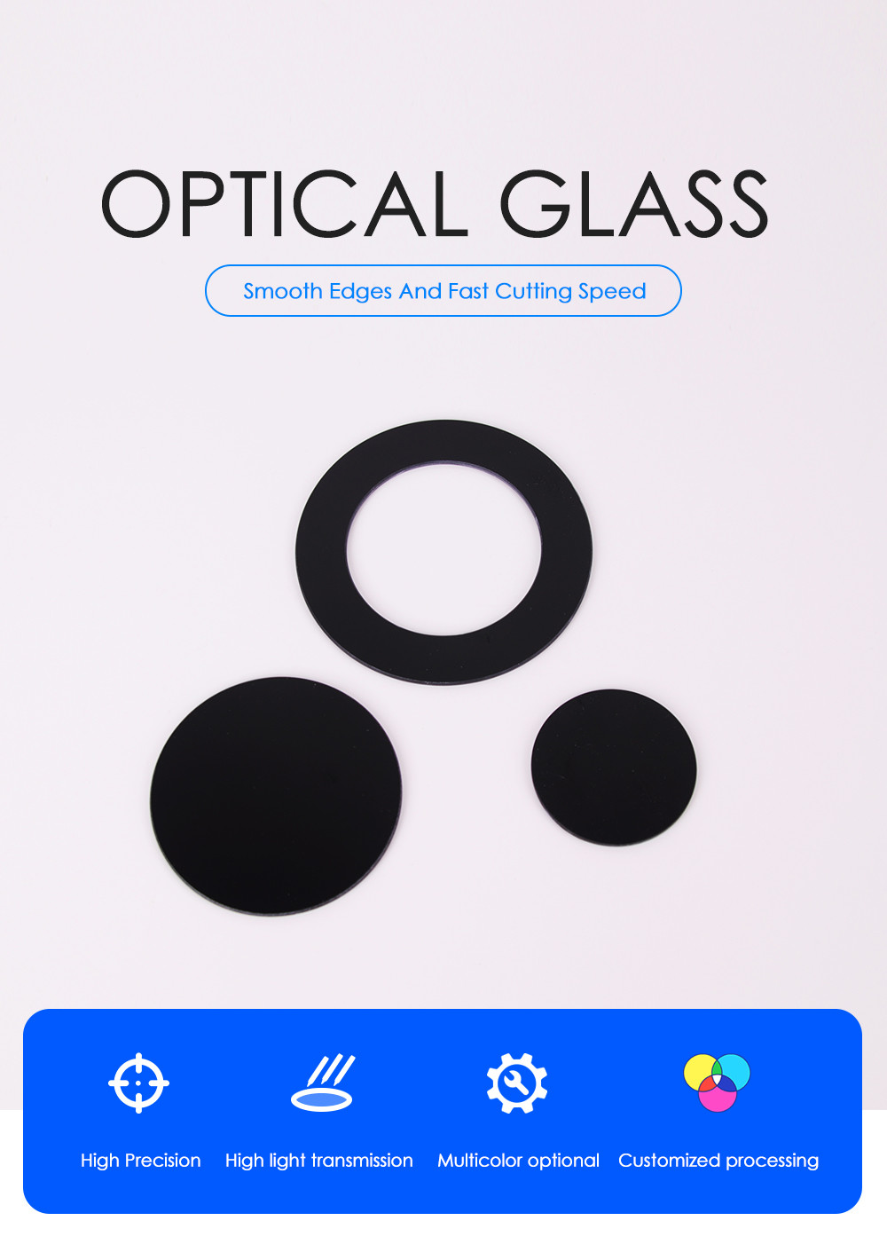 Factory Sale Hot Selling ZWB1 ZWB2 ZWB3 optical Black Ultraviolet Glass for ultraviolet light filter