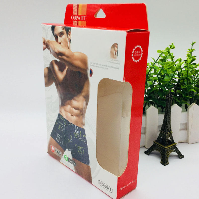 Recyclable Paper Material Custom Logo Packaging Boxes for Mens Underwear Briefs