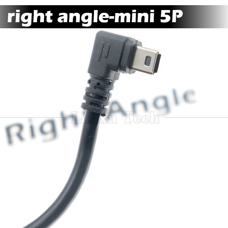 Customized 1m 2m 3m 90 Degree Up Down Left Right Angle Data Charging USB A Male to Mini 5pin USB Extension Cable for Camera