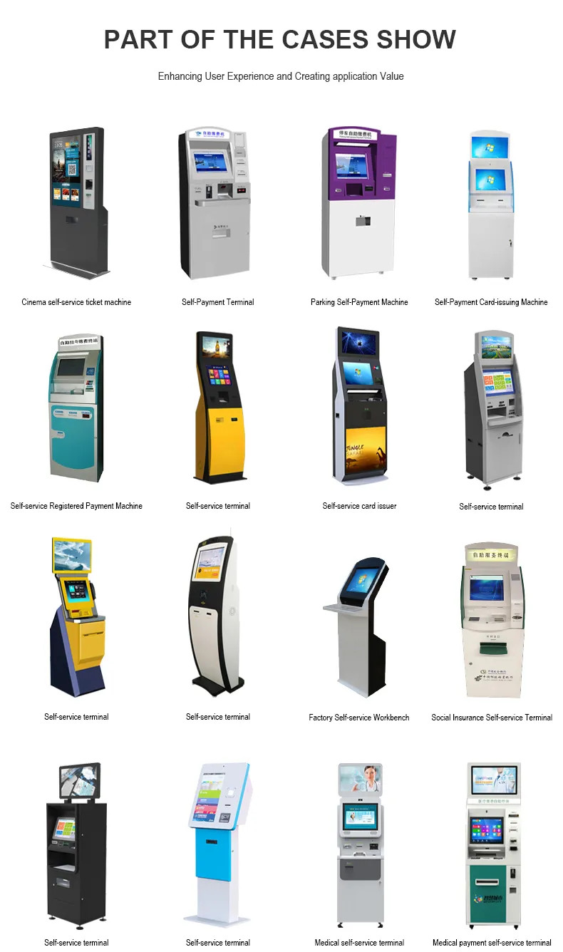 Touch Screen Cash Payment Kiosk Self Service Terminal