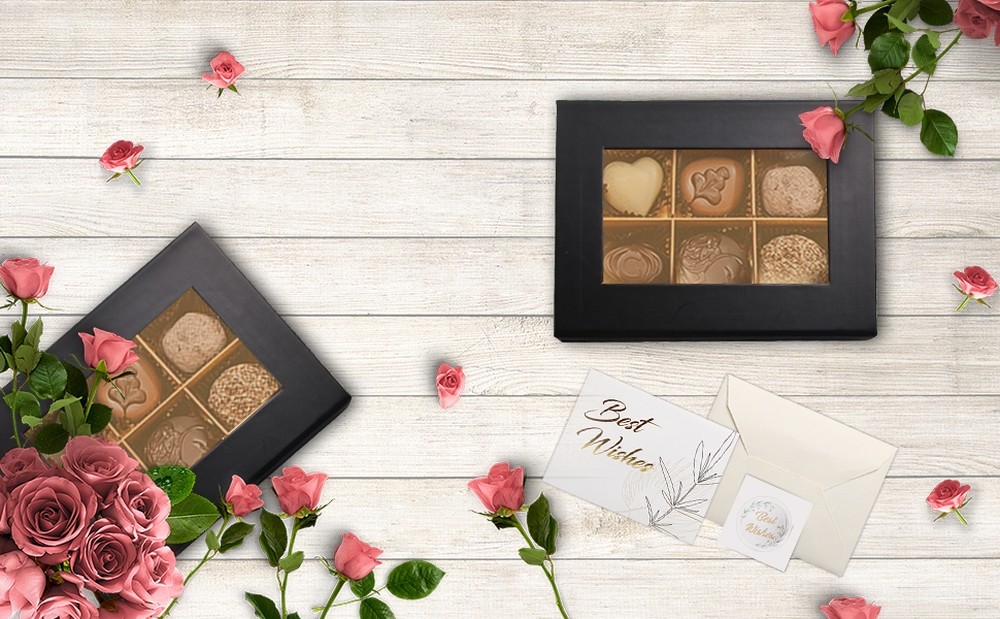 6 Lattices Custom Printed Small Cardboard Presentation Gift Boxes For Chocolates