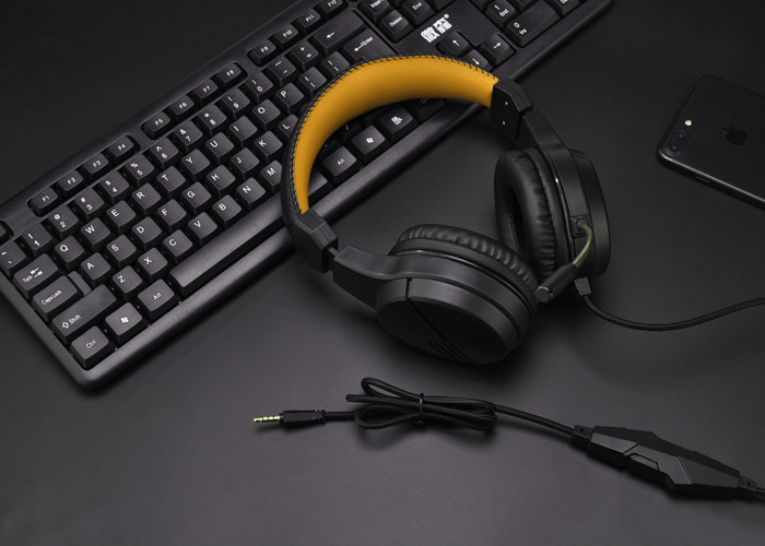 Comfortable Gaming Headset Ps4 Ps5 , FCC Mobile Yellow Gaming Headphones