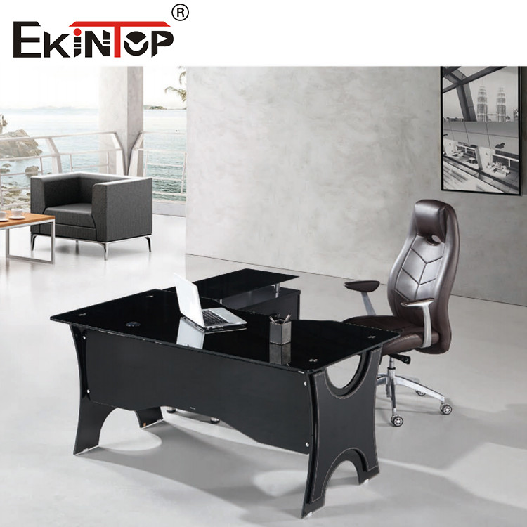 glass l desk