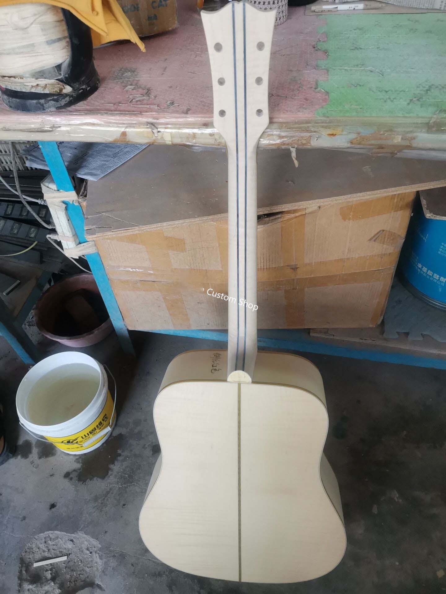 Custom Solid Handmade AAAAA Grade Flamed Maple Neck Doves Dreadnought Acoustic Guitar Deluxe Version Customized Headstoc