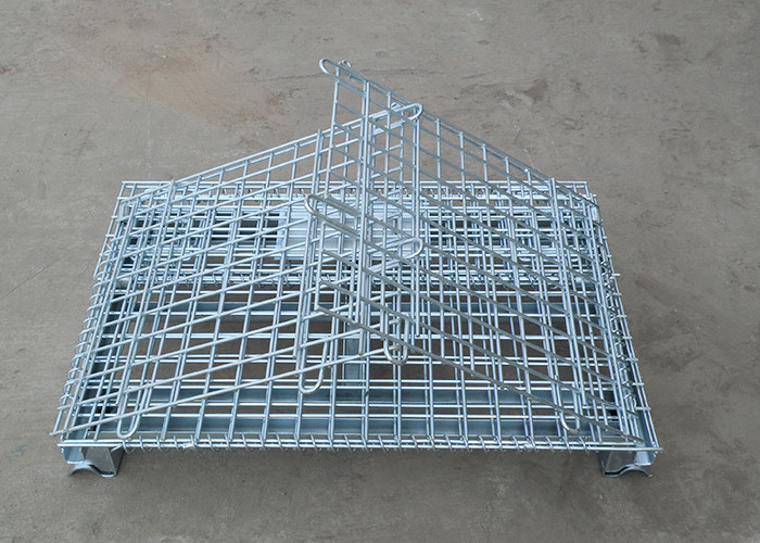 Workshop Metal Wire Mesh Cages , Galvanized Wire Folding Wire Container