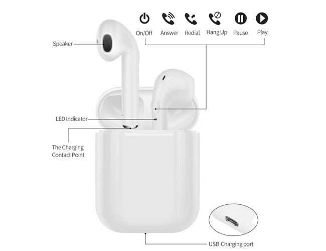 Mini Twins I9S TWS Airpods Wireless Earphone Bluetooth 4.2 EDR With Power Box