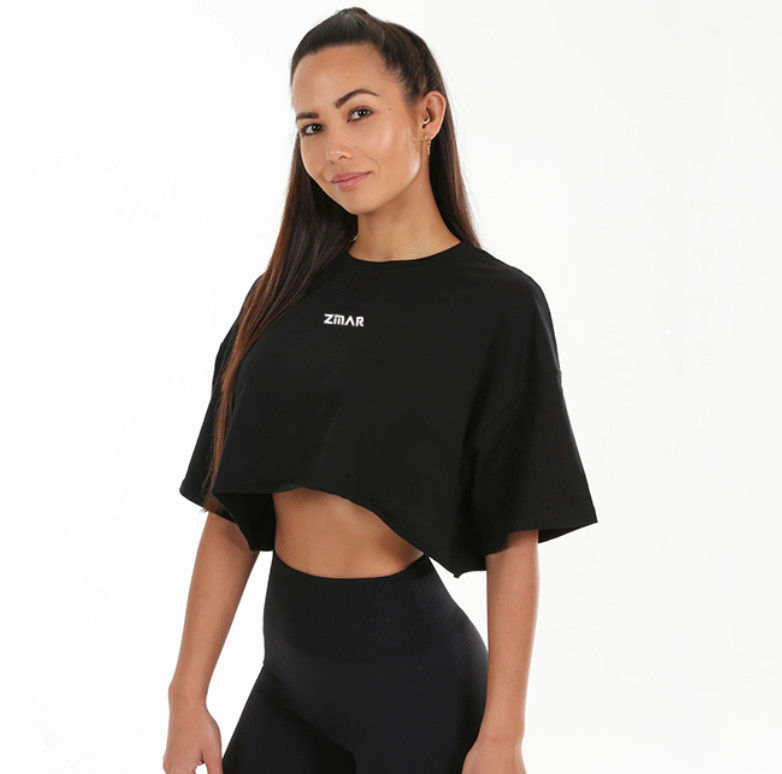 Fashion Cotton Spandex Tee Blank T Shirts Loose Crop T Shirt