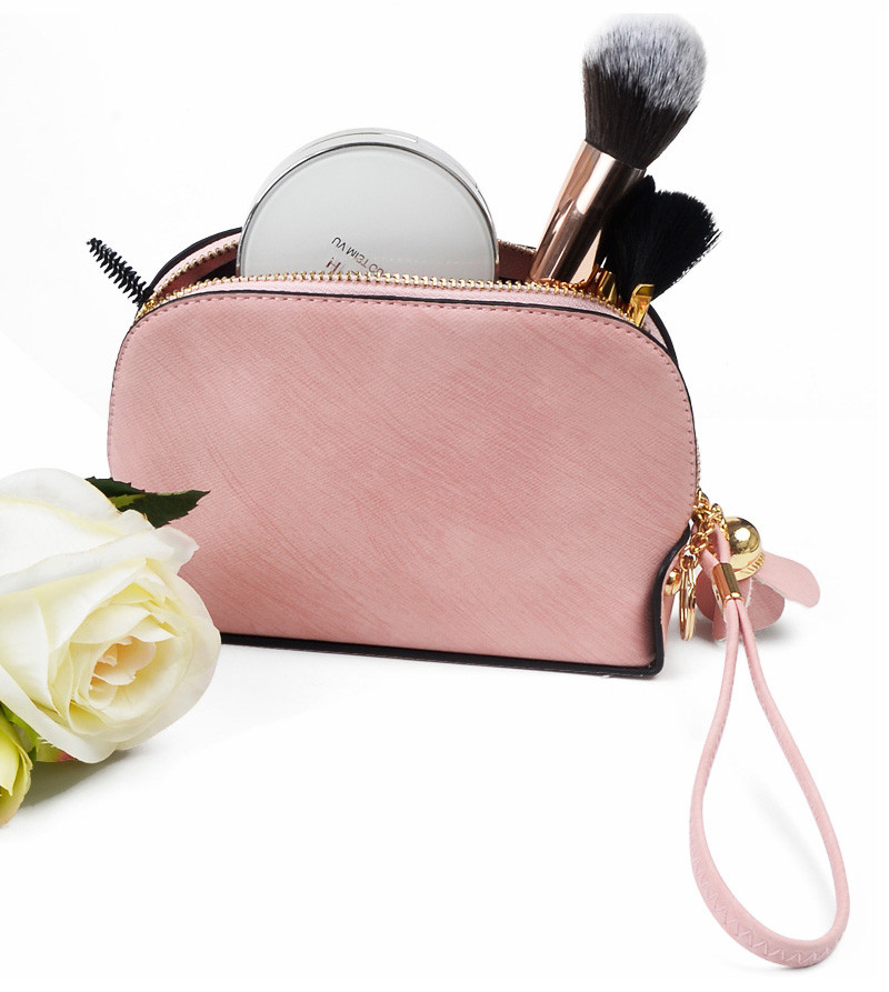 Wholesale Pure Color Blank Shell Shape Summer Cosmetic Mini Bag