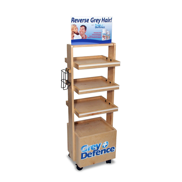 Pinewood Pop Pos Display Candy Display Stand With Levelers For Candy Stores