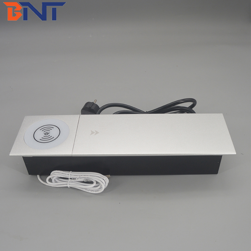 Intelligent built in table mounted wireless charger socket with EU power and usb