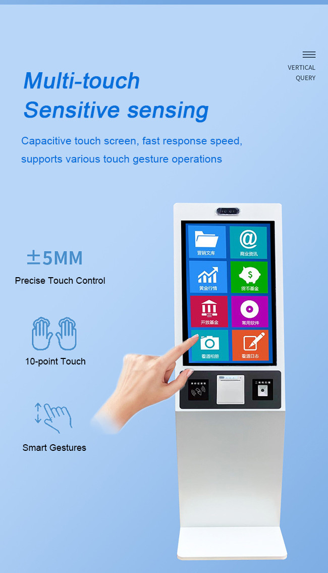 AR Kiosk Self Ordering 1920*1080 Fast Food Ordering Kiosks White