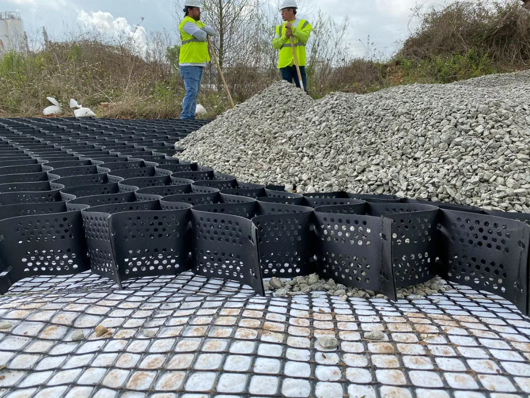 HDPE Geocell Gravel Grid 50mm ASTM Standard Textured Smooth Surface Plastic Geocell