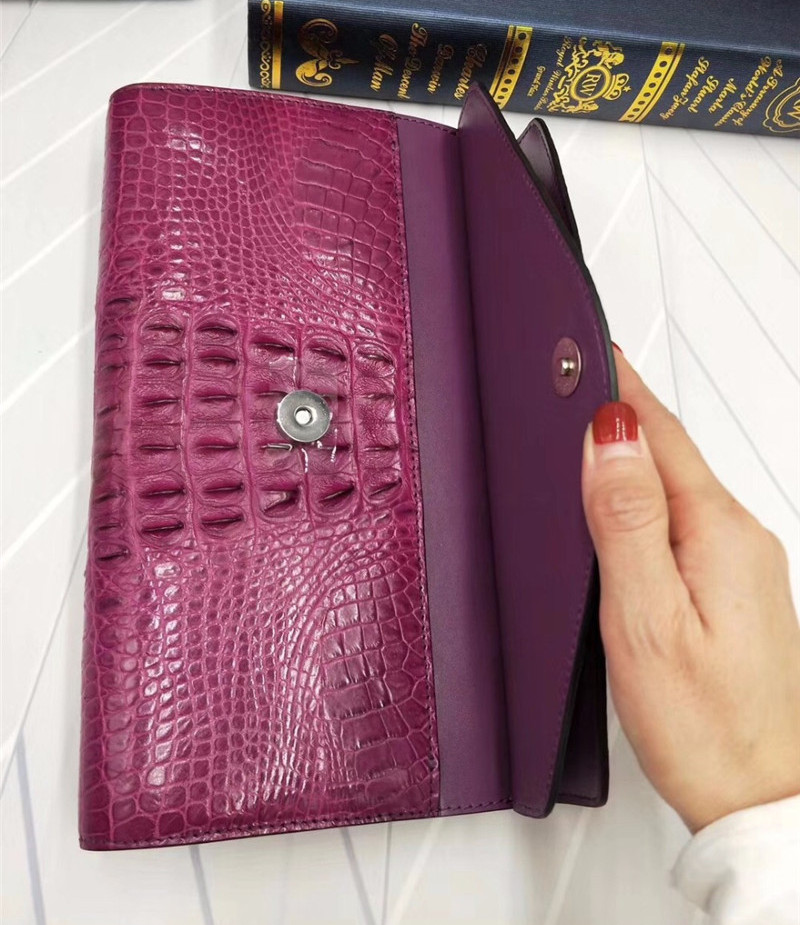 Fashion Genuine Crocodile Skin Female Women Small Envelop Purse Real Alligator Leather Ladies Single Cross Shoulder Bag