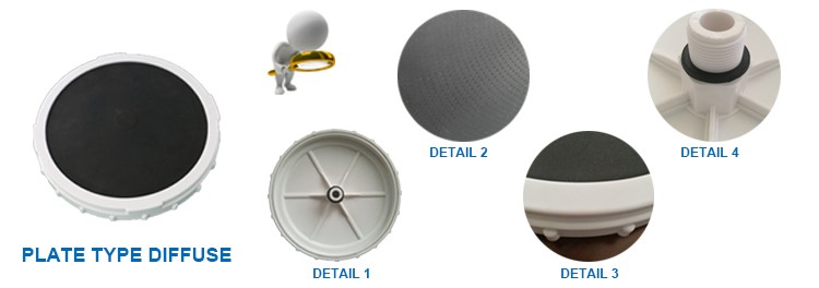 215mm Silicone Membrane Disc Diffuser Aerator For Wastewater Treatment