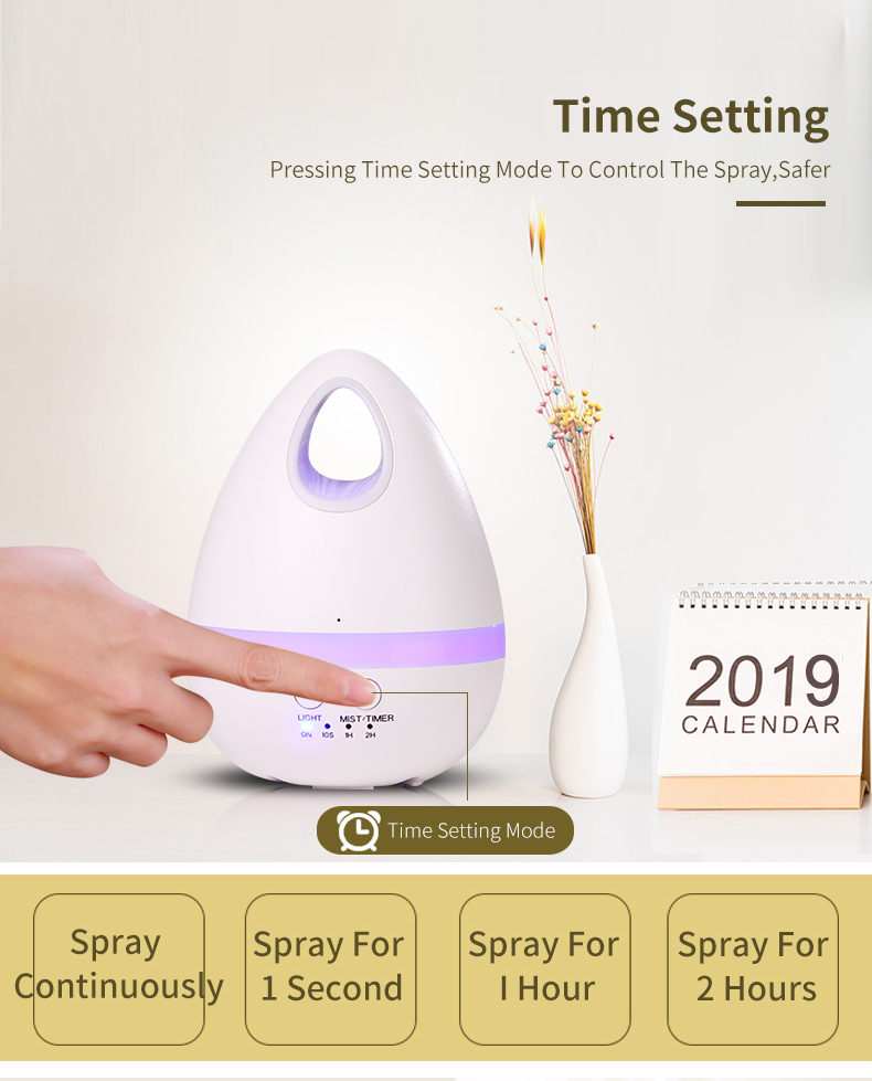 Auto Power Off Ultrasonic Essential Oil Diffuser With Time Setting Function