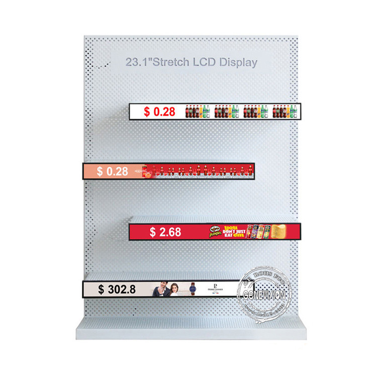 400cd/M2 Stretched Bar LCD Digital Signage With LCD Price Tag