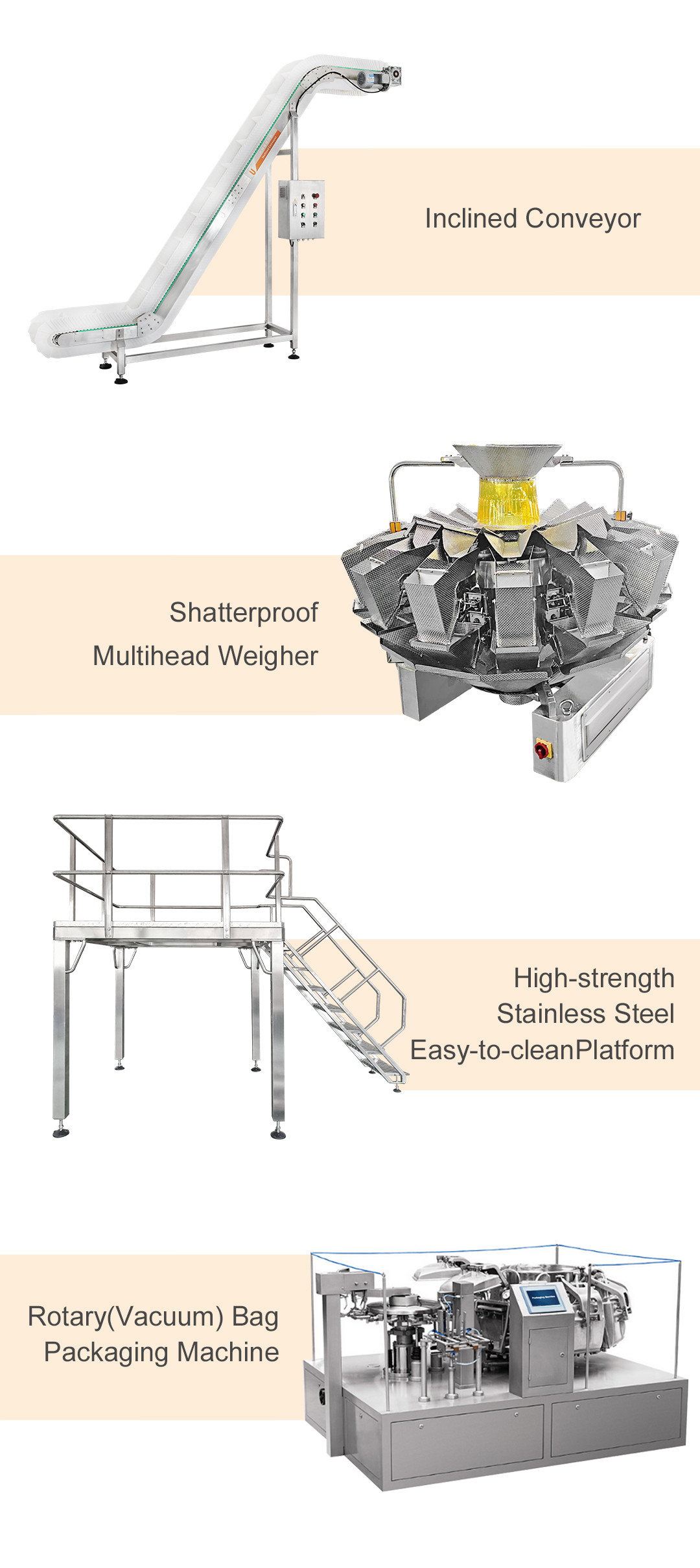 Frozen Food Shatterproof Multihead Weigher Shrimp Weighing And Packaging System