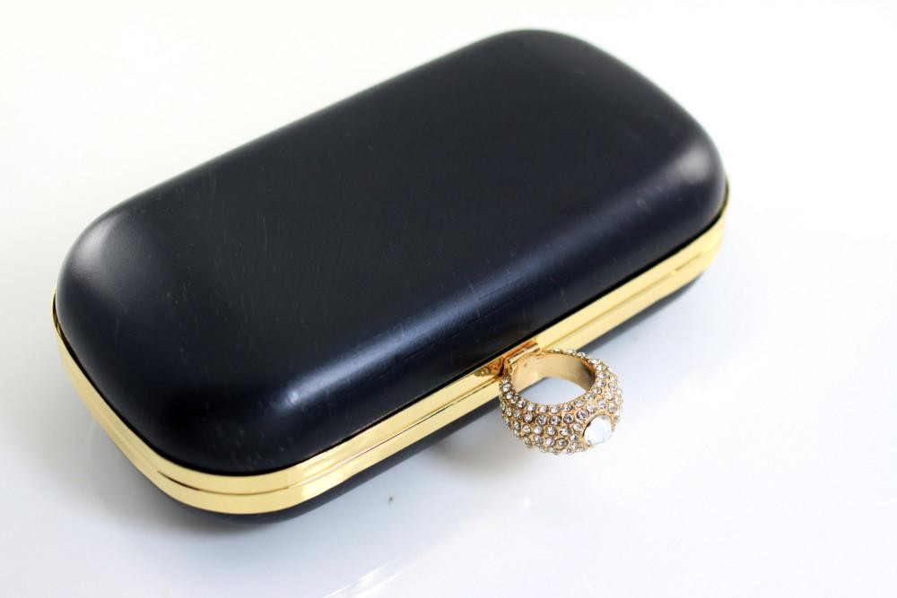 Stone Ring Closure Gold DIY Minaudiere Clutch Frame 241g