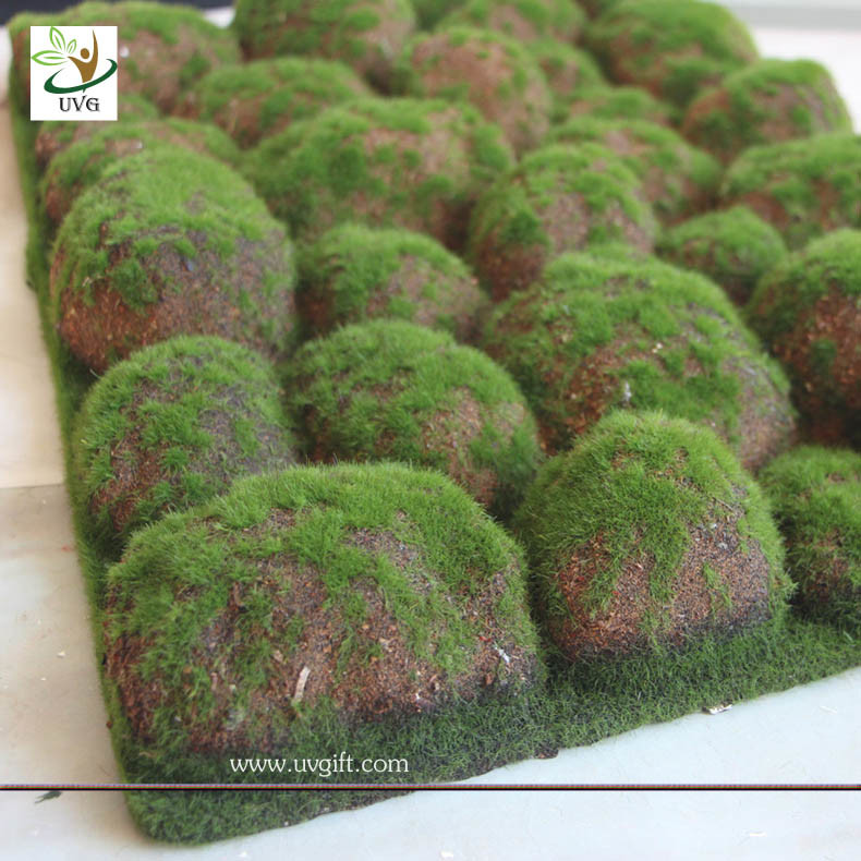 UVG factory direct sale decorative flocking foam artificial moss in green for home garden landscap GRS038