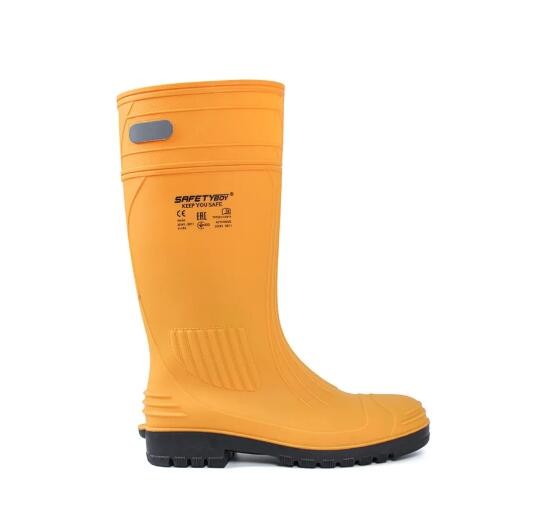 Green PVC Steel Toe Rubber Boots Anti Slip Steel Toe Waterproof Boots
