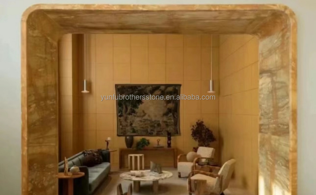 Modern Design Style Italy Luxury Big Slab Sienna Golden Marble Tile for Hotel Wall Panel and Table